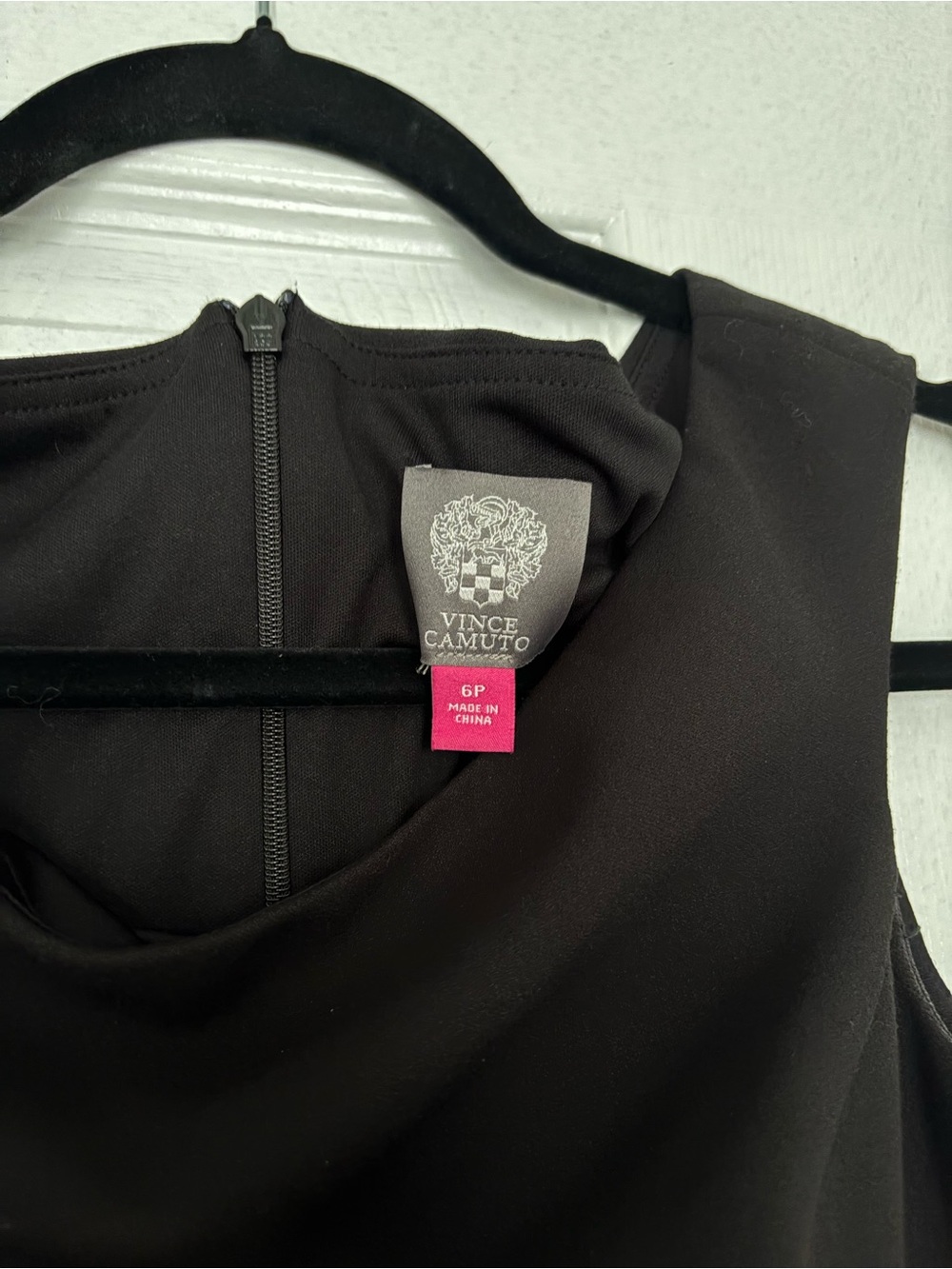 Vince Camuto Black Sleeveless Column Dress with Rhinestone Side Slit Size 6P - Picture 6 of 7